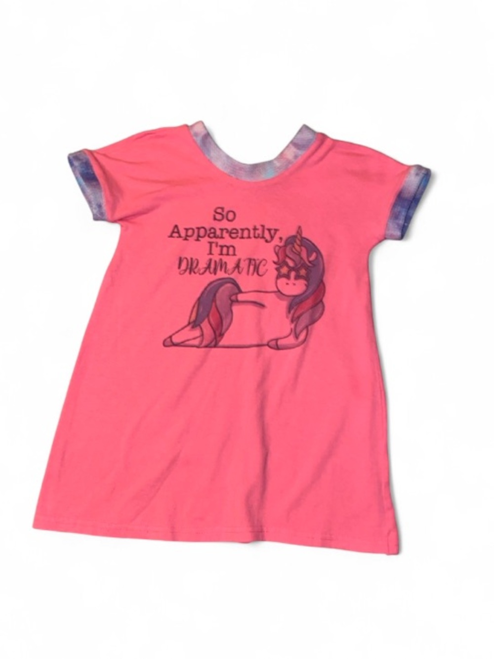 Girls Pink Unicorn Nightgown - "So Apparently I'm Dramatic"